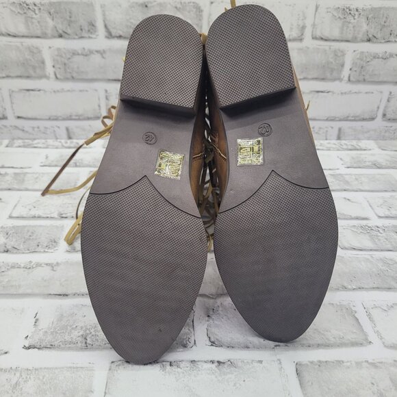 NWOB Tassel Fringe Cowgirl Boots Unbranded Faux Leather Size 42 EU 10 US Tan - Picture 5 of 6